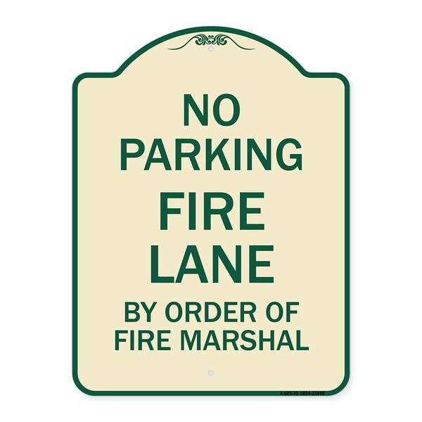 Fire Lane by Order of Fire Marshal Heavy-Gauge Aluminum Architectural Sign, 24" x 18", TG-1824-23998